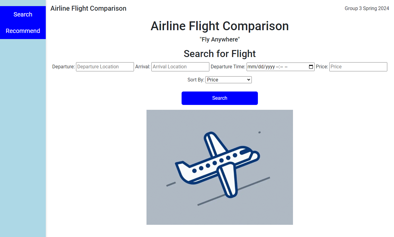 flight comparison home page