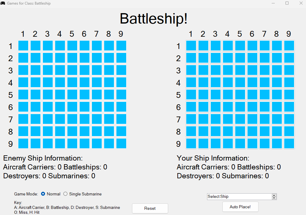 GamesForClass Battleship